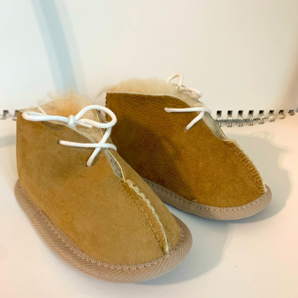 Shearling Baby Moccasin Booties 12-18 Months